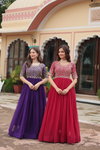 KA 1121 Faux Blooming Sequence Embroidery Gown Wholesale Shop In Surat
